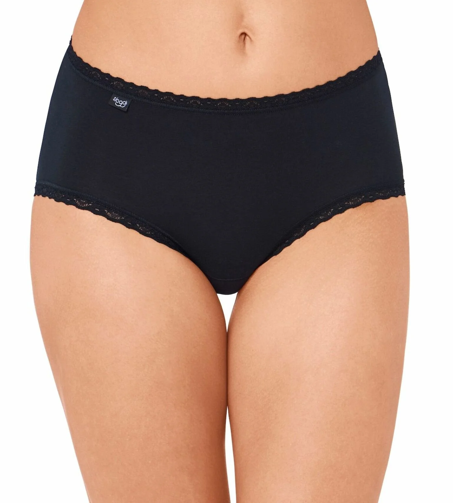 Sloggi dames 24/7 kanten midi heup slip - Natural Katoen