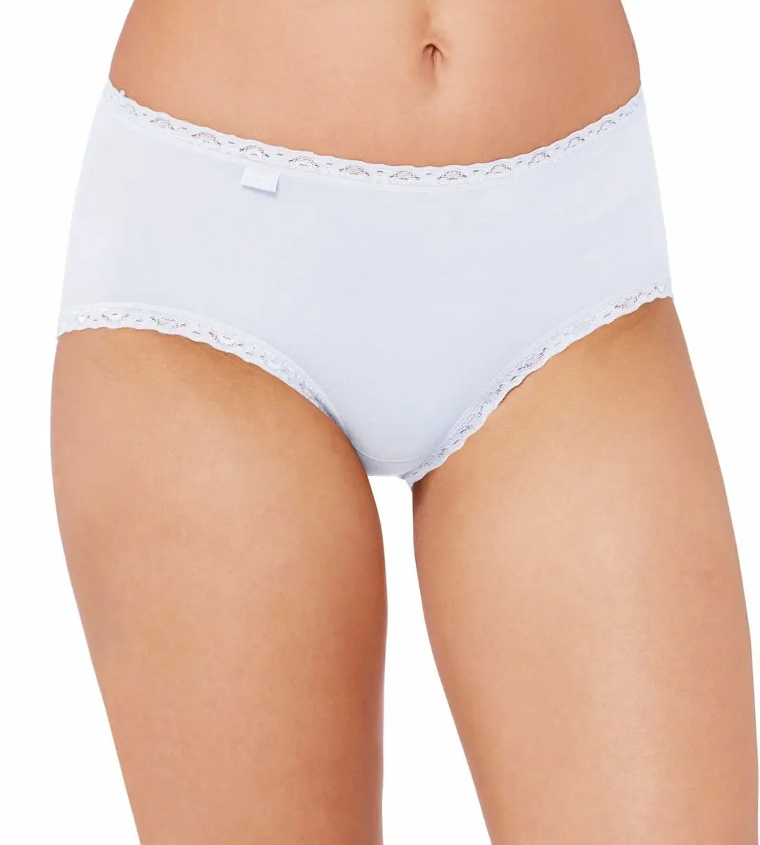 Sloggi dames 24/7 kanten midi heup slip  - Natural Katoen