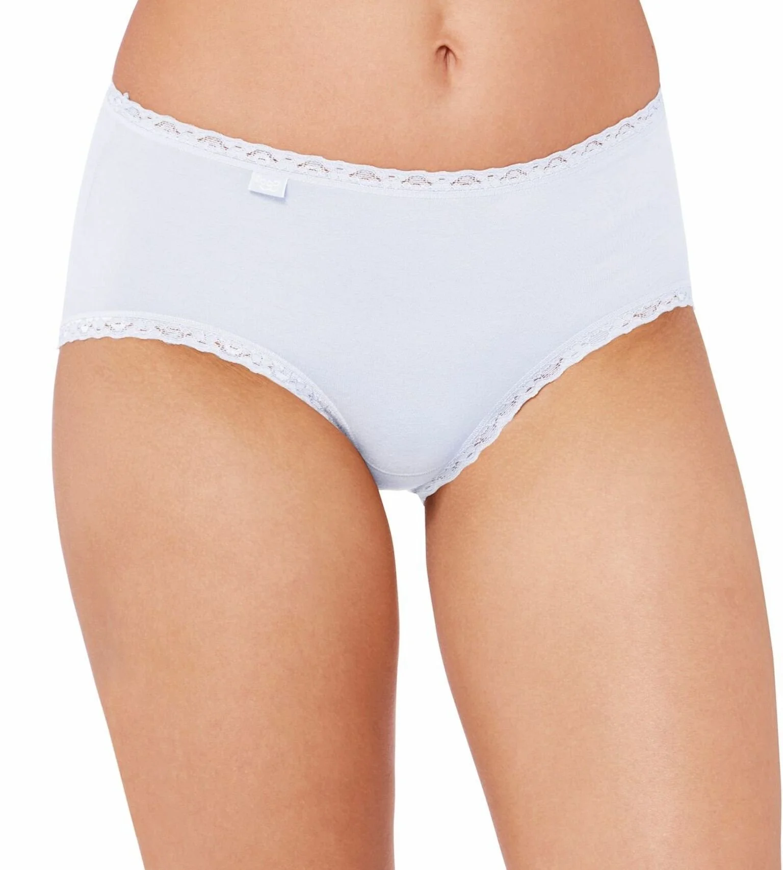 Sloggi dames 24/7 kanten midi heup slip - Natural Katoen