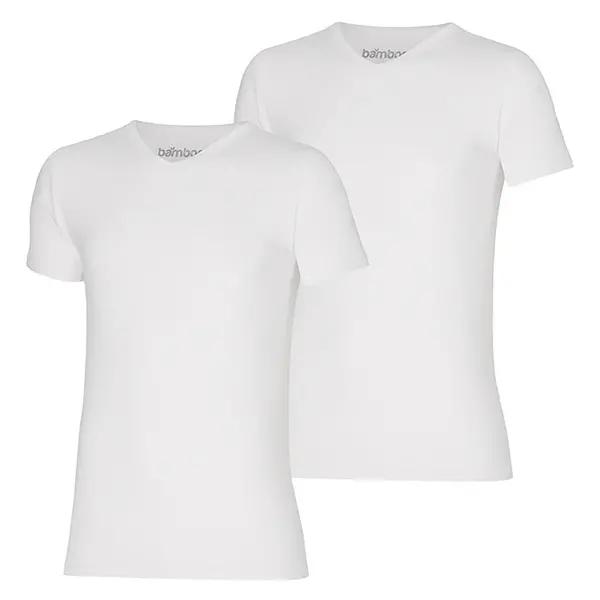 Apollo 2-pack heren T-shirts - Bamboe V-hals - Mannen ondershirt korte mouwen Apollo 2-pack heren T-shirts - Bamboe V-hals - Mannen ondershirt korte mouwen