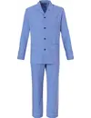 Robson Heren pyjama met gulp - knoopsluiting Martin - Klassieke senioren katoenen pyjama