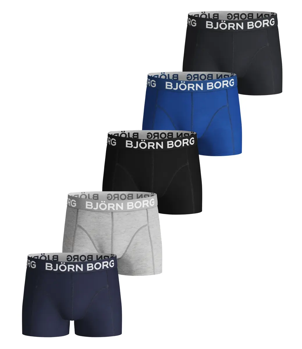 Bjorn Borg boxers 5-Pack jongens boxershorts - Solid - kinder onderbroeken katoen