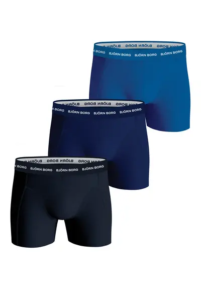 Bjorn Borg Onderbroeken 3-pack heren boxershorts blauw combi Bjorn Borg Onderbroeken 3-pack heren boxershorts blauw combi