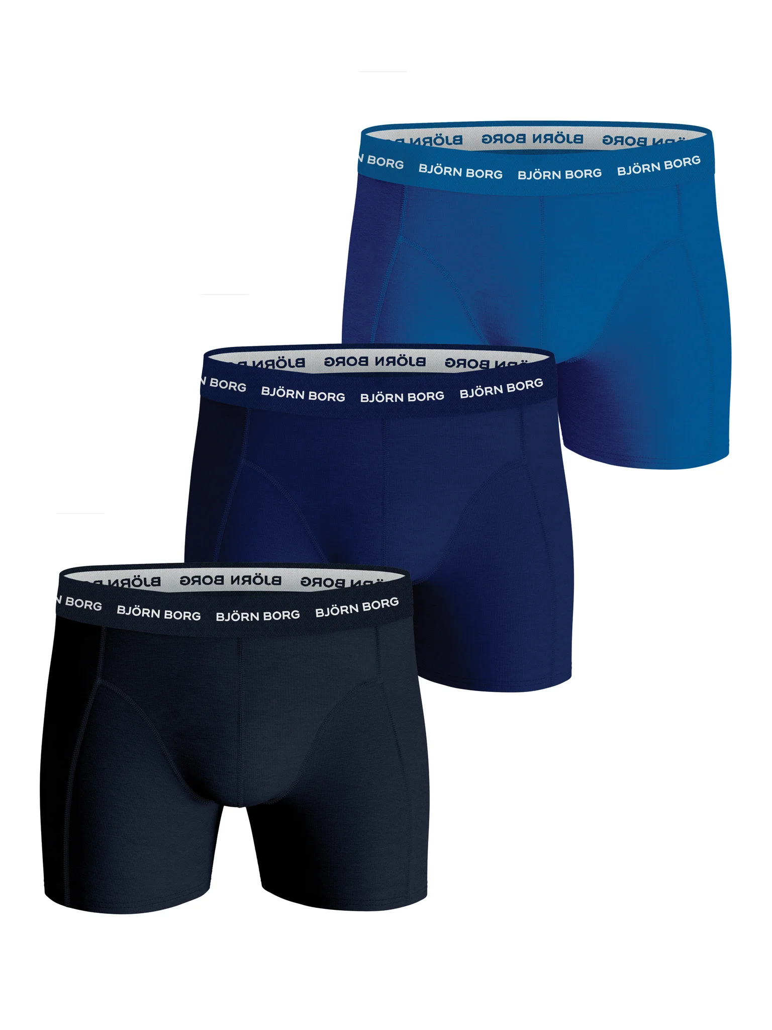 Bjorn Borg Onderbroeken 3-pack heren boxershorts blauw combi - Katoenen heren ondergoed
