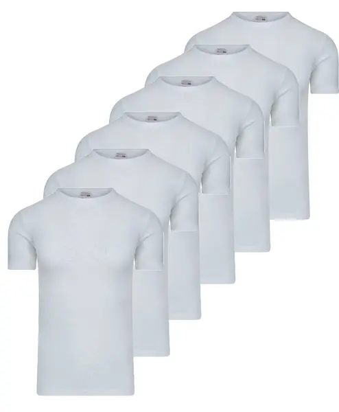 Beeren 6 stuks ondershirts/ Tshirts heren - Ronde hals - 100% Katoenen mannen T-shirt korte mouw - Witte t shirts heren
