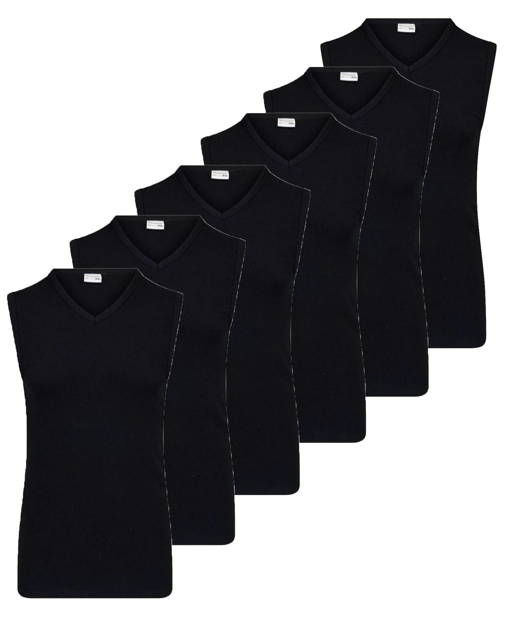 Beeren 6 stuks heren mouwloze shirts - 100% katoenen shirt zonder mouwen - Naadloos - Beeren ondergoed