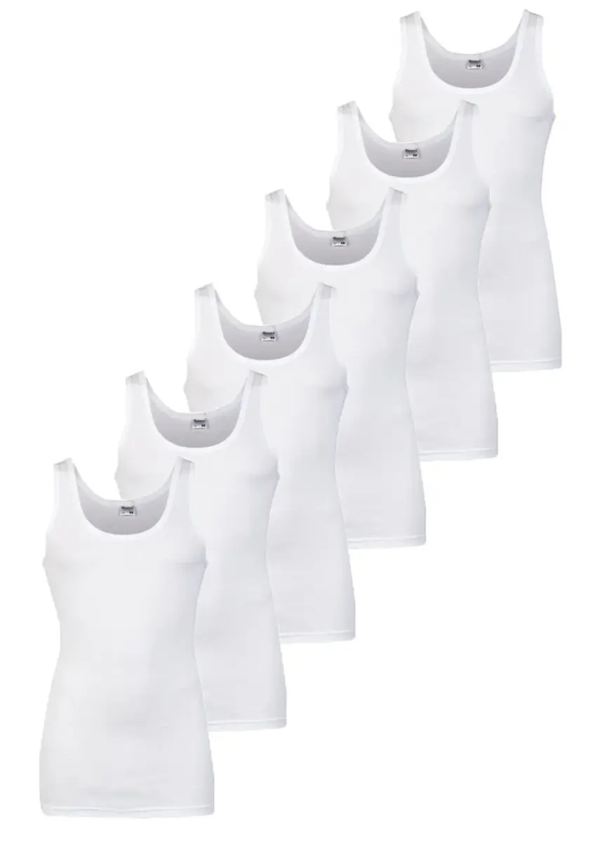 Beeren 6 Stuks katoenen heren hemden - Basic - Aansluitende katoenen onderhemd - Lang mannen singlet