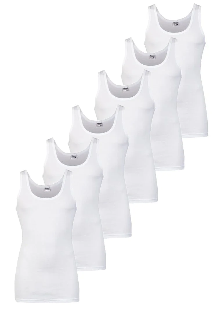 Beeren 6 Stuks katoenen heren hemden - Basic - Aansluitende katoenen onderhemd - Lang mannen singlet