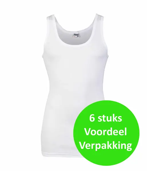 Beeren 6 Stuks katoenen heren hemden - Basic - Aansluitende katoenen onderhemd - Lang mannen singlet