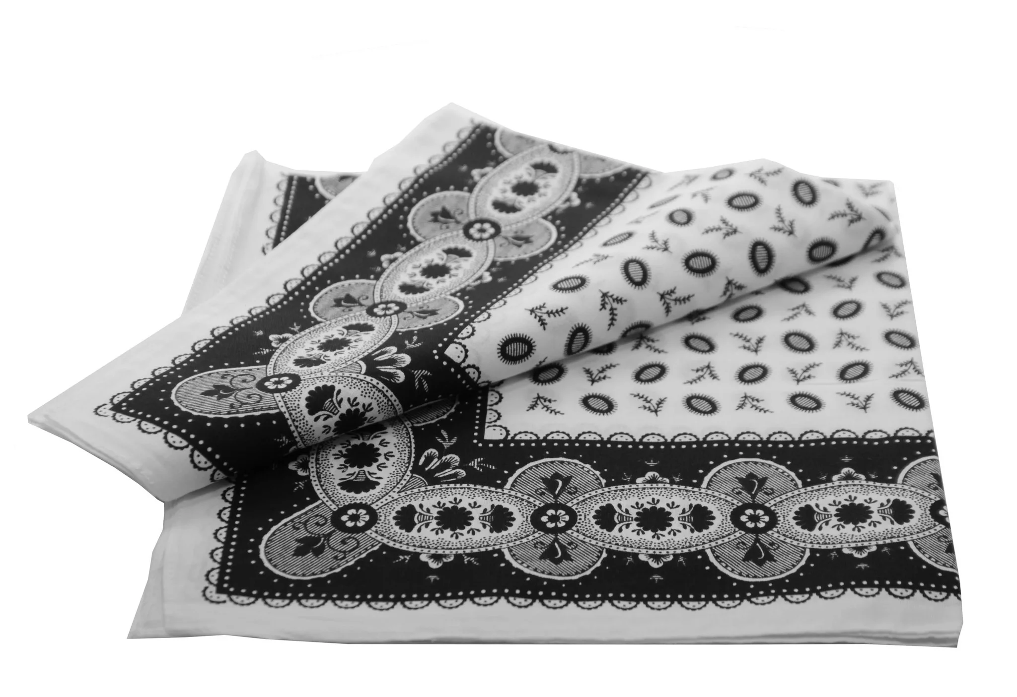 Boeren zakdoek Koffieboon zwart 55 x 55 cm