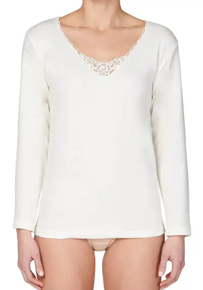 Entex  thermo shirt lange mouw met kantje Entex  thermo shirt lange mouw met kantje