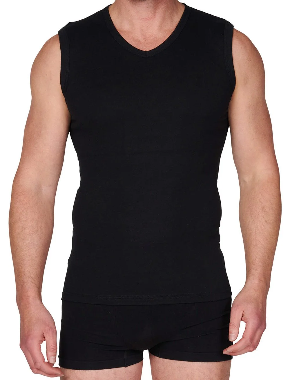 Beeren heren mouwloos shirt V-hals - Ondershirt zonder mouwen - 100% katoen