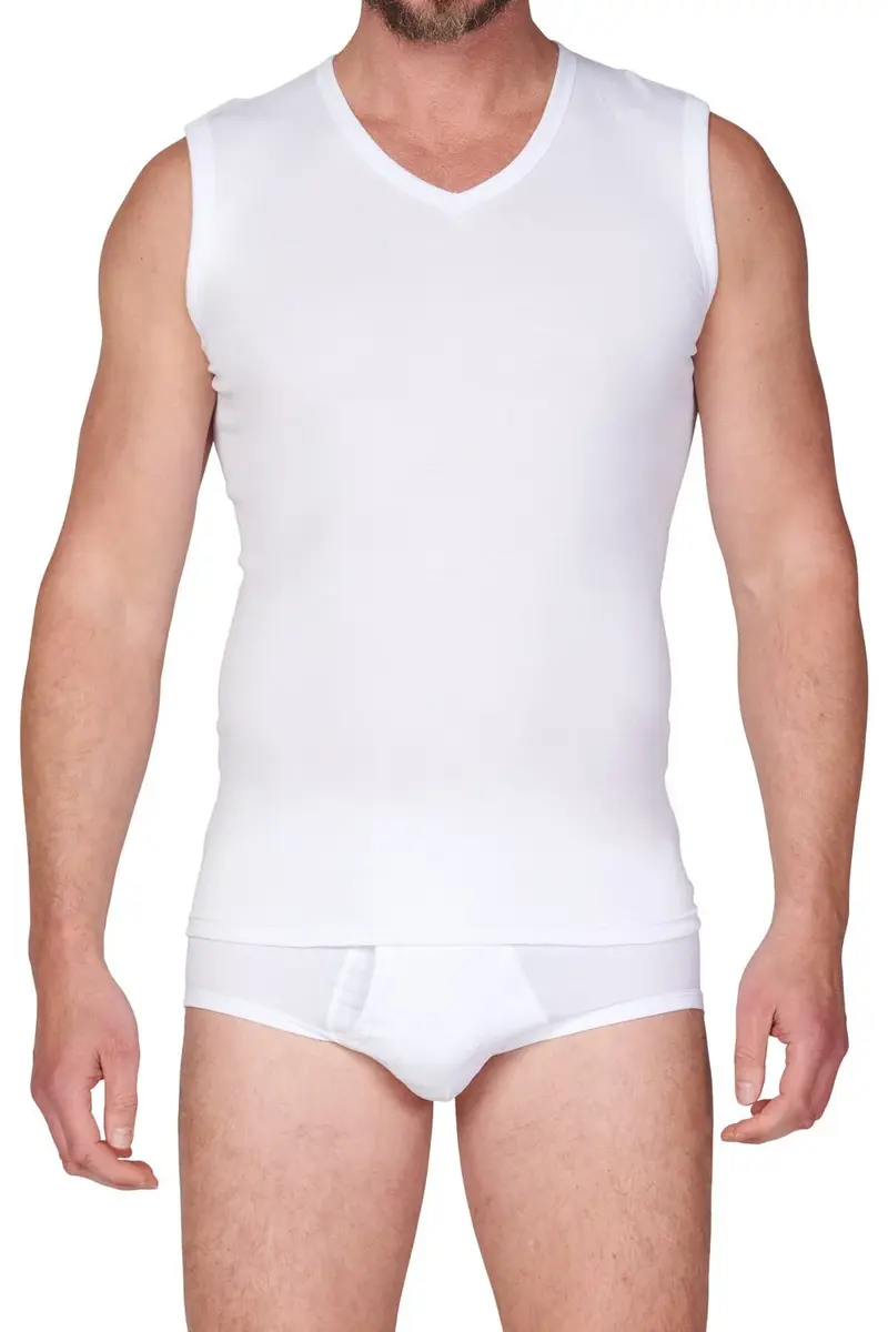 Beeren heren mouwloos shirt V-hals - Ondershirt zonder mouwen - 100% katoen