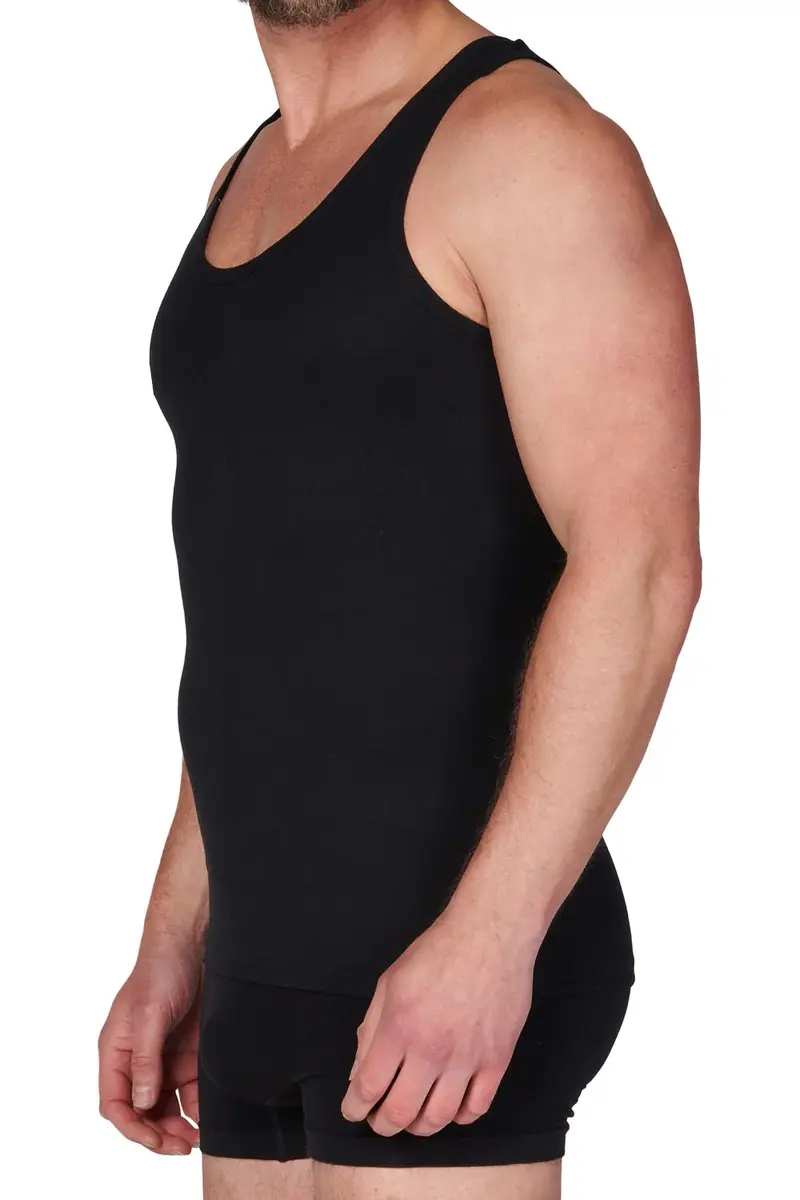 Beeren ondergoed heren hemd zwart, M3000 - zonder zijnaad - Mannen singlet - Katoenen onderhemd Beeren ondergoed heren hemd zwart, M3000 - zonder zijnaad - Mannen singlet - Katoenen onderhemd