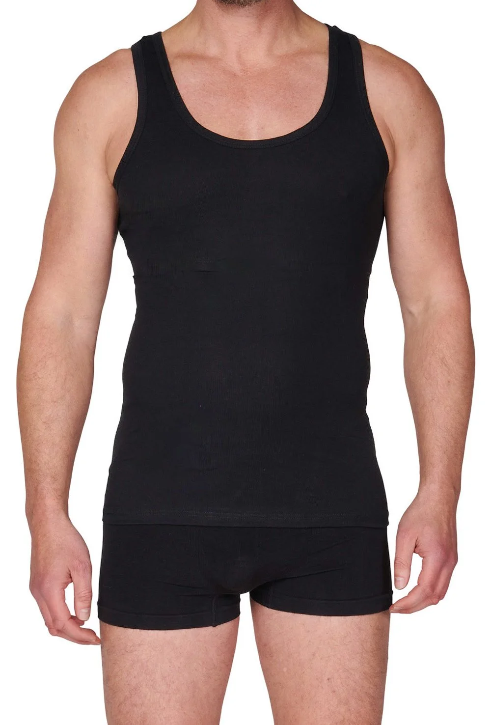Beeren ondergoed heren hemd zwart, M3000 - zonder zijnaad - Mannen singlet - Katoenen onderhemd