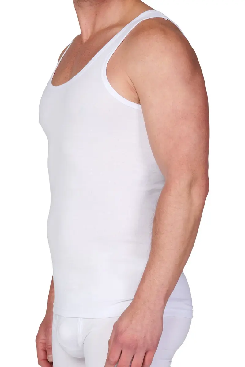 Beeren heren onderhemd 100% katoen - mannen singlet wit, M3000