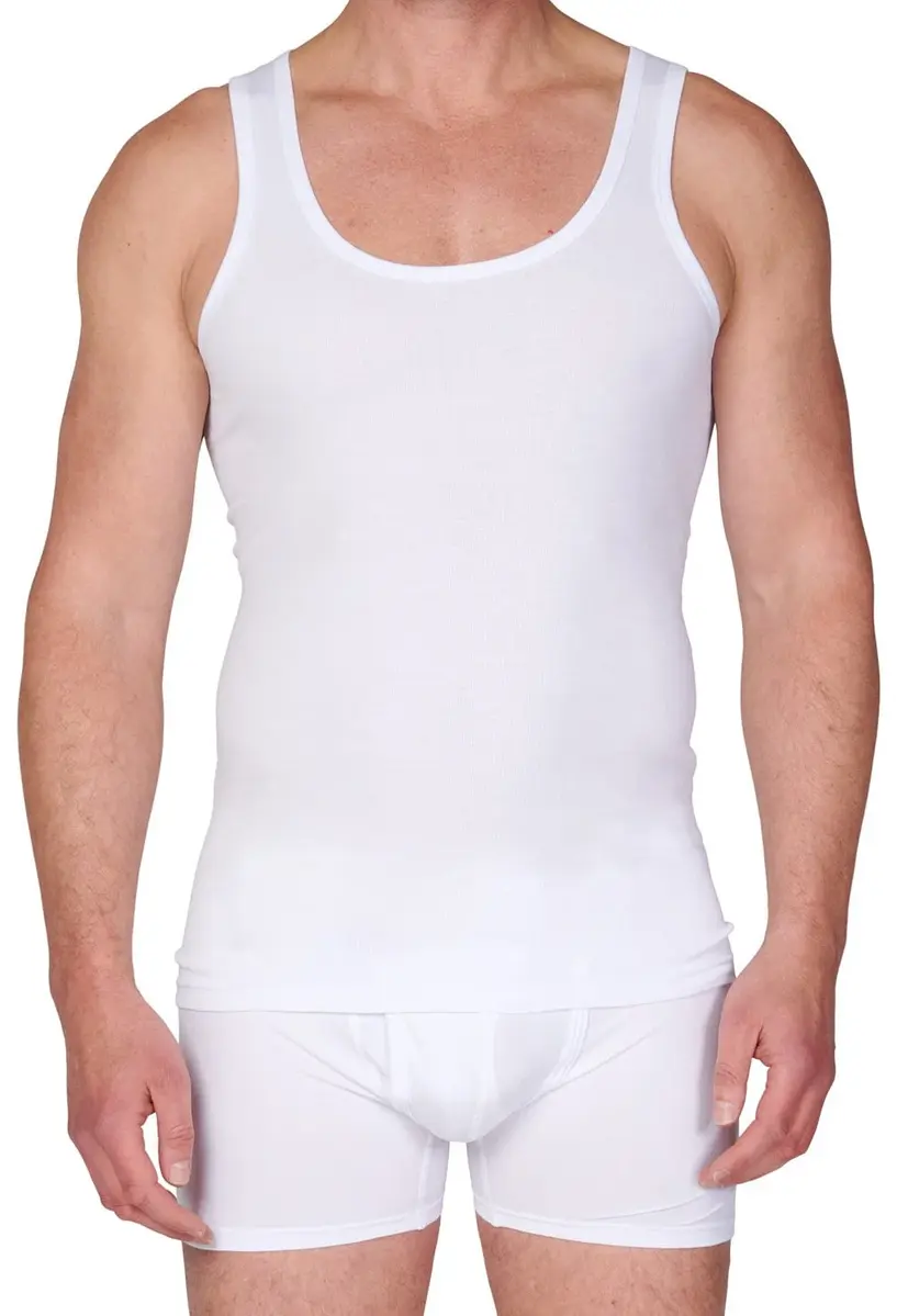 Beeren heren onderhemd 100% katoen - mannen singlet wit, M3000