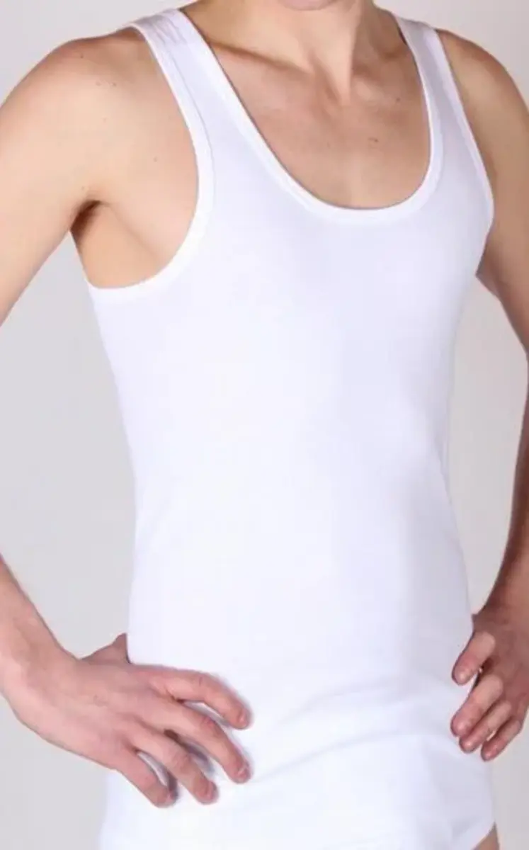 Beeren heren onderhemd 100% katoen - mannen singlet wit, M3000