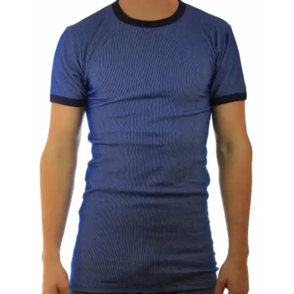 Beeren hemd korte mouw, blauwe streep M2000 - Duurzaam heren ondershirt - T-shirt Beeren hemd korte mouw, blauwe streep M2000 - Duurzaam heren ondershirt - T-shirt