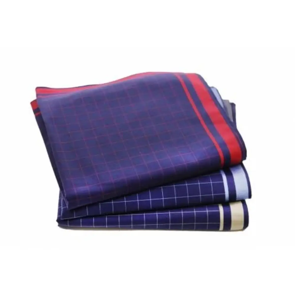 Swan 6 stuks Heren zakdoeken - Blue Square - Katoen satijnen zakdoeken