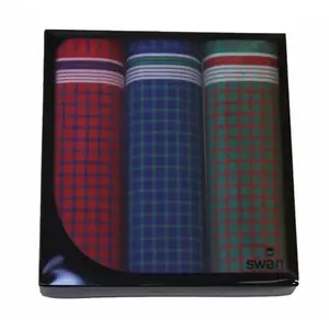 Swan 3 stuks Heren zakdoeken Blok donker - Cadeauverpakking Swan 3 stuks Heren zakdoeken Blok donker - Cadeauverpakking