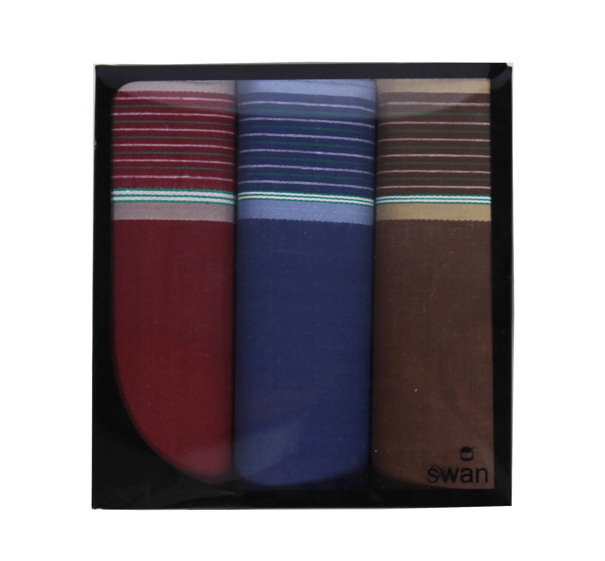 Swan 3 stuks Heren zakdoeken - Donker Swan 3 stuks Heren zakdoeken - Donker