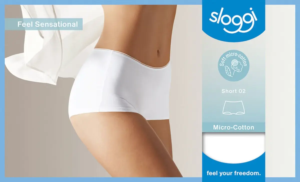 Sloggi Feel Sensational short - Dames - Polyamide sneldrogende sloggi dames ondergoed