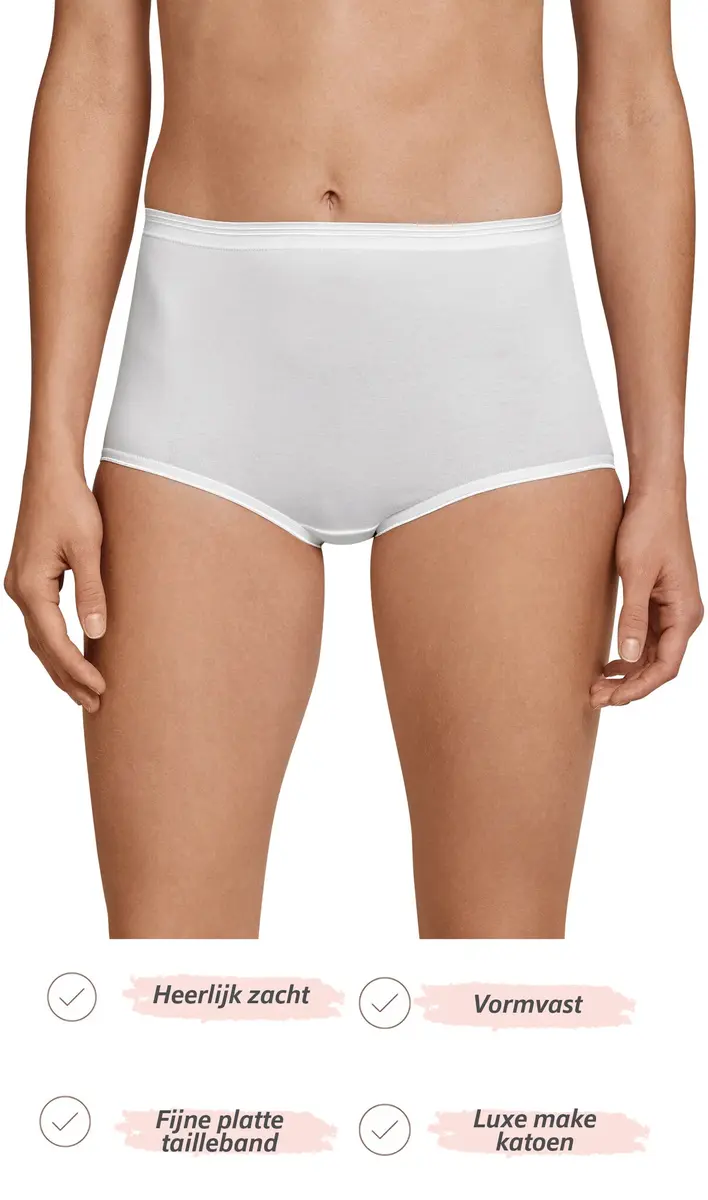 Schiesser dames luxury maxi slip - Elastisch katoenen taille slip Schiesser dames luxury maxi slip - Elastisch katoenen taille slip
