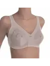 Sassa Mode soft Bh zonder beugel - 12906 - Brede bandjes - bh Grote maten - Wit - Huidskleur