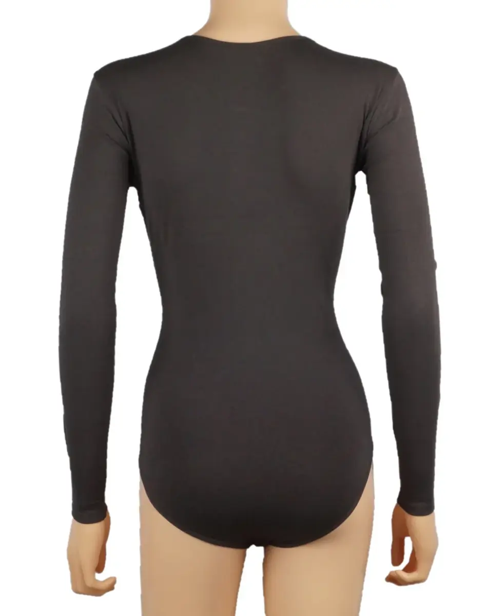 J&C body lange mouw katoen - bodystocking dames - diepe ronde hals - Witte body - zwarte body J&C body lange mouw katoen - bodystocking dames - diepe ronde hals - Witte body - zwarte body