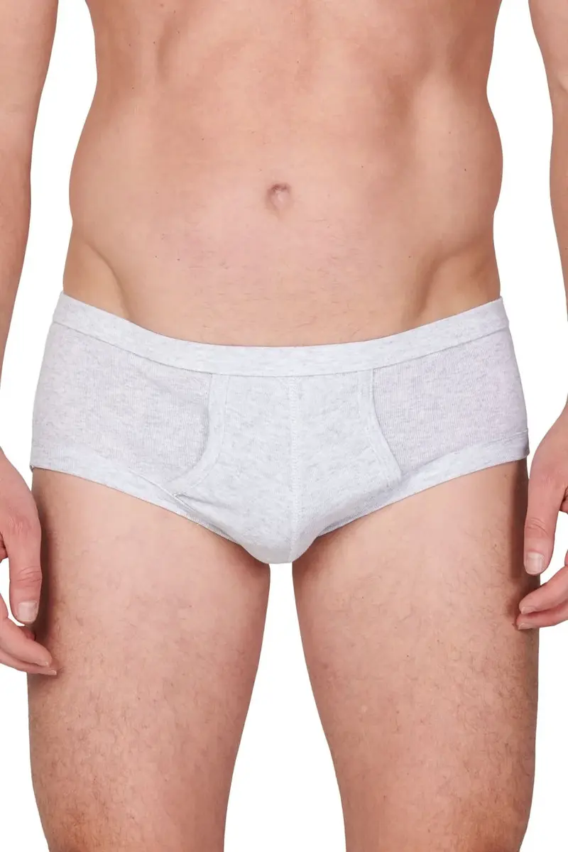 HL-tricot heren slip met gulp, Flatlock - Heren onderbroeken met sluiting - Katoenen ondergoed