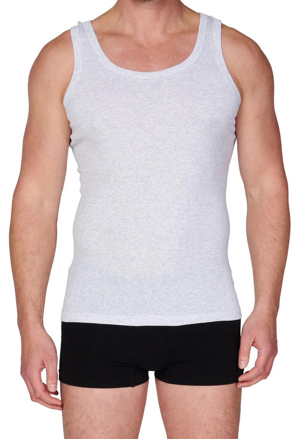 HL-tricot heren hemd / Singlet grijs
