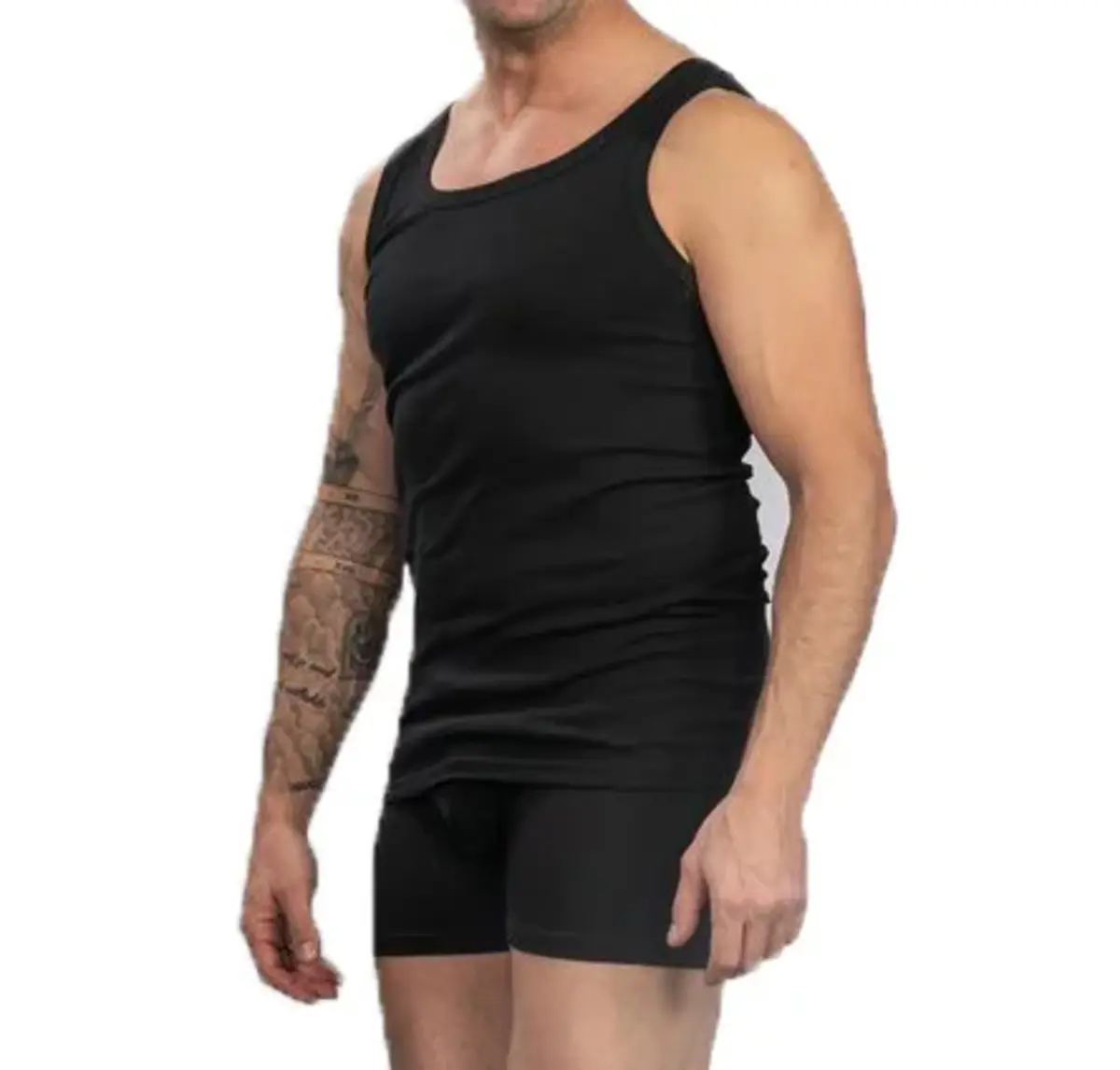 HL-tricot heren onderhemd zwart - 100% Katoen zwarte heren hemden - Ondergoed mannen HL-tricot heren onderhemd zwart - 100% Katoen zwarte heren hemden - Ondergoed mannen