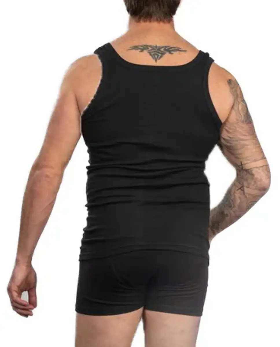 HL-tricot heren onderhemd zwart - 100% Katoen zwarte heren hemden - Ondergoed mannen HL-tricot heren onderhemd zwart - 100% Katoen zwarte heren hemden - Ondergoed mannen