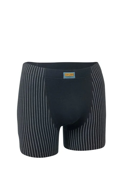 Gentlemen heren Boxershort smal streepje - Elastisch katoenen heren ondergoed - onderbroek - zwart, blau