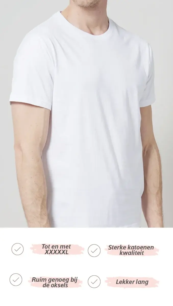 Ceceba 2-pak heren Ondershirts - Grote maten - Ronde hals - Heren T-shirt, wit en zwart Ceceba 2-pak heren Ondershirts - Grote maten - Ronde hals - Heren T-shirt, wit en zwart