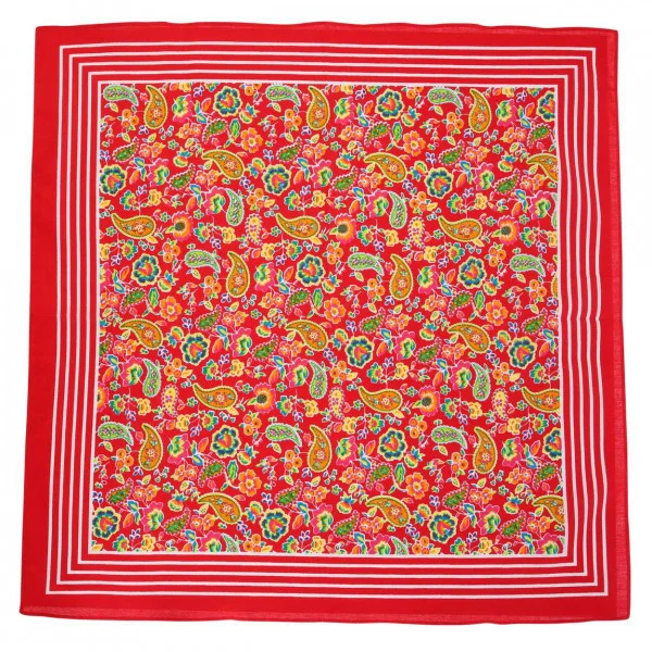Boerenzakdoek Paisley rood 55 x 55 cm