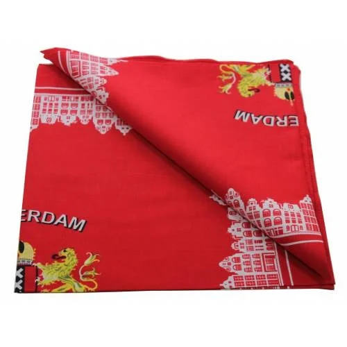 Boerenzakdoek Amsterdam 56 x 56 cm - Rode zakdoek
