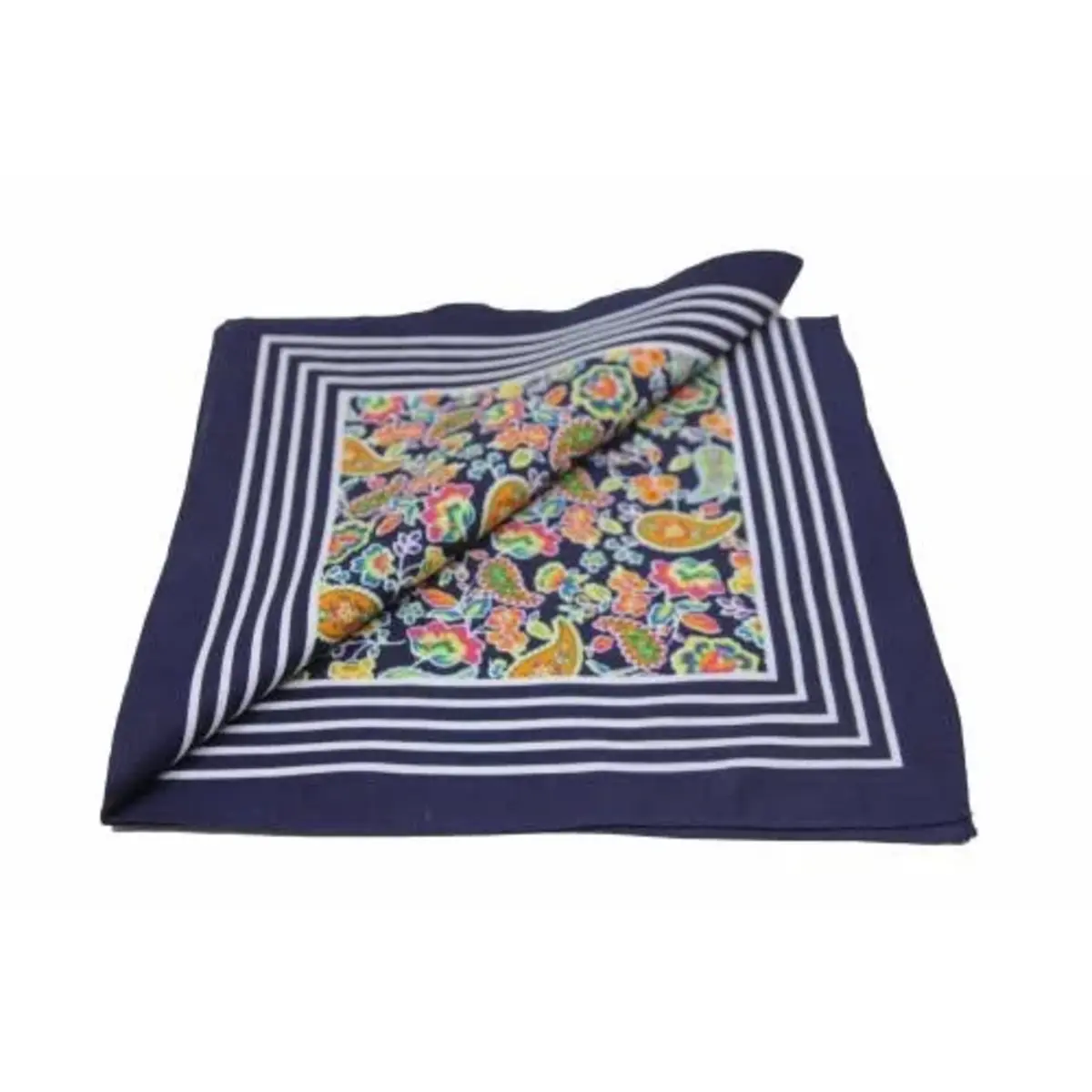 Boeren zakdoek Paisley donkerblauw 55 x 55 cm