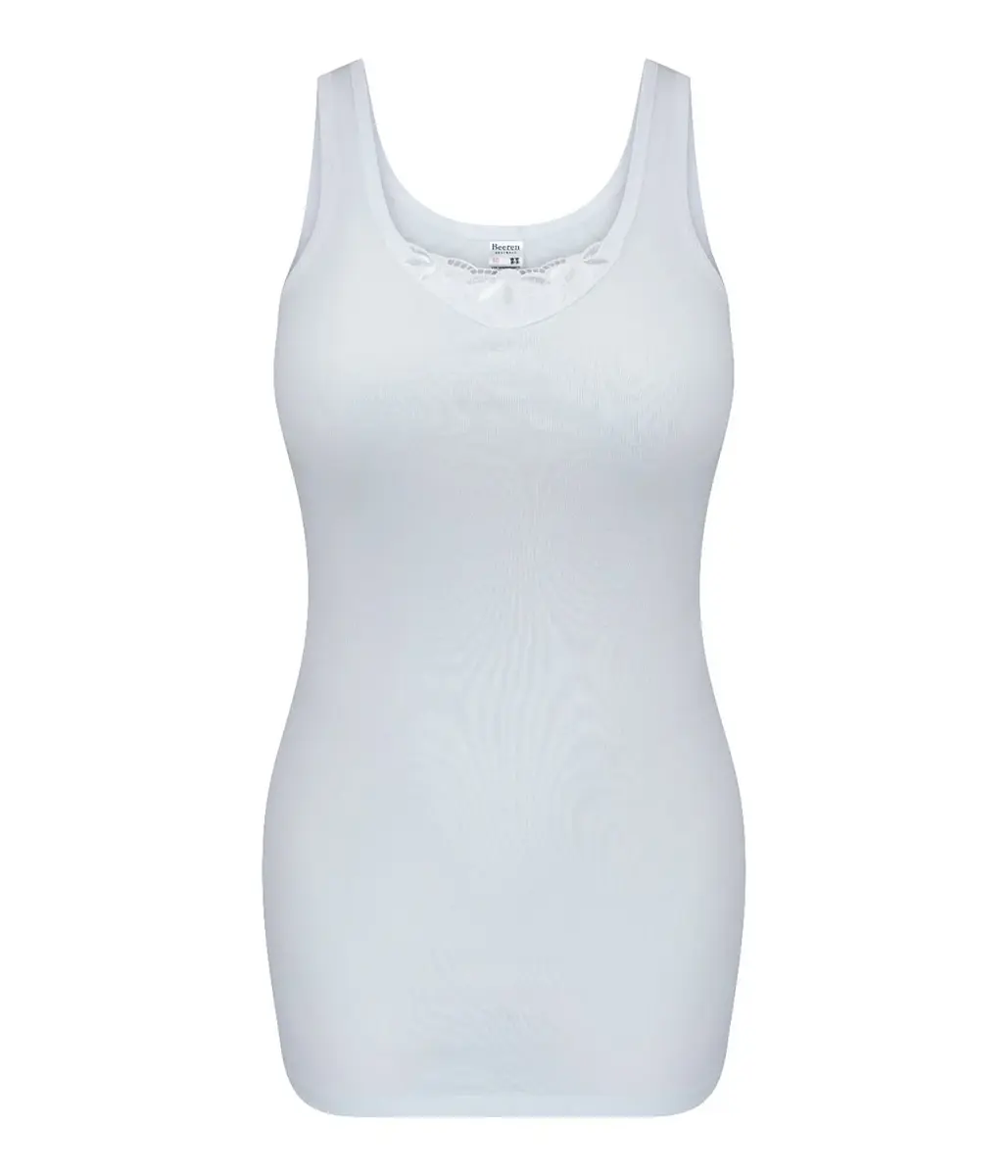 Beeren dames hemd met kant - Angela - Kanten onderhemd - Singlet - 100% katoen Beeren dames hemd met kant - Angela - Kanten onderhemd - Singlet - 100% katoen