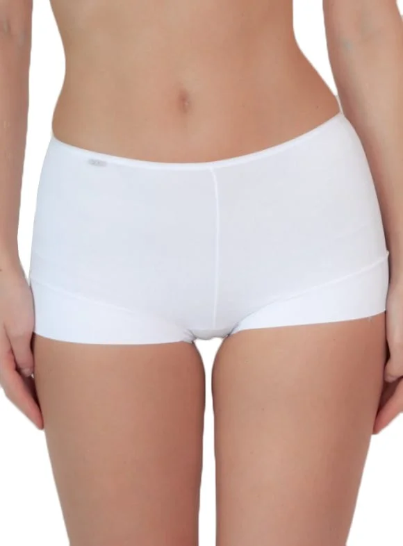 Avet dames boxershort katoen 38842 - Comfort short - katoenen ondergoed - wit -zwart - huidskleur - badstof kruisje