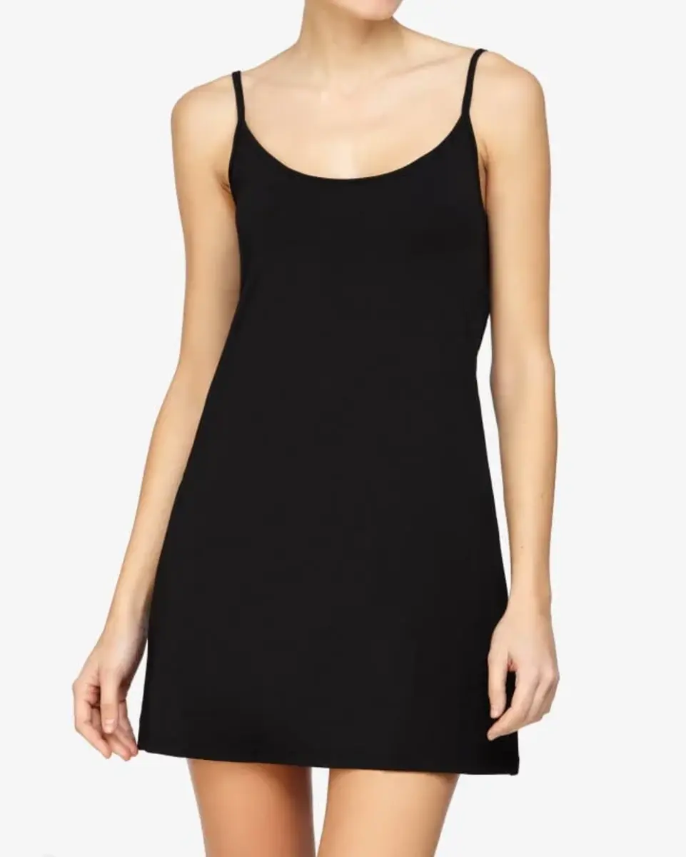 Avet gladde onderjurk spaghetti bandjes - 79190 - wit -zwart - huidskleur