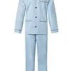 Gentlemen katoenen heren pyjama met knoopsluiting - Blauw