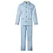 Gentlemen katoenen heren pyjama met knoopsluiting - Blauw - Katoenen doorknoop pyjama lange mouw - Lichtblauw