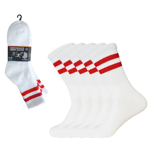 Gianvaglia 5-pak sportsokken met badstof - Unisex - Stevige multipack sportsokken met streep - dames en heren Gianvaglia 5-pak sportsokken met badstof - Unisex - Stevige multipack sportsokken met streep - dames en heren