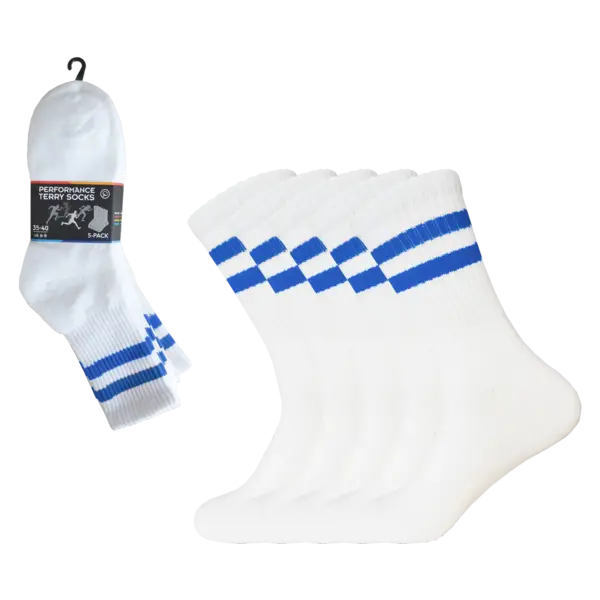 Gianvaglia 5-pak sportsokken met badstof - Unisex - Stevige multipack sportsokken met streep - dames en heren Gianvaglia 5-pak sportsokken met badstof - Unisex - Stevige multipack sportsokken met streep - dames en heren