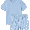 Name it meisjes pyjama set - hartjesprint - blauw
