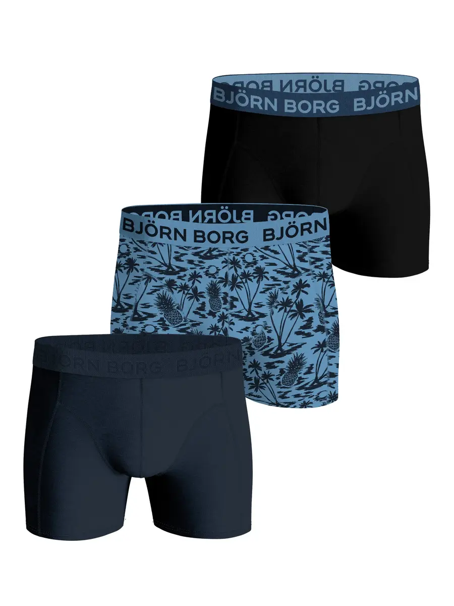 Bjorn Borg 3-Pack heren boxershort - Cotton stretch - Elastisch katoenen heren onderbroeken blauw Bjorn Borg 3-Pack heren boxershort - Cotton stretch - Elastisch katoenen heren onderbroeken blauw