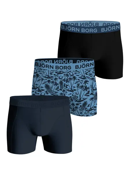 Bjorn Borg 3-Pack heren boxershort - Cotton stretch - Elastisch katoenen heren onderbroeken blauw Bjorn Borg 3-Pack heren boxershort - Cotton stretch - Elastisch katoenen heren onderbroeken blauw