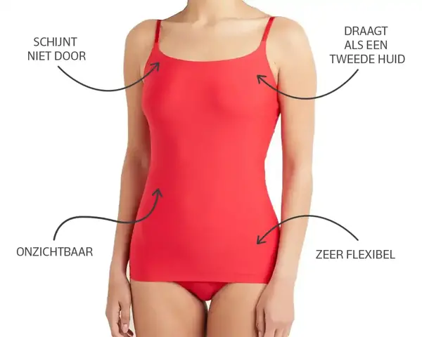 Ten Cate Secrets spaghetti hemd dames - Invisible - Naadloos vrouwen onderhemd met smalle bandjes Ten Cate Secrets spaghetti hemd dames - Invisible - Naadloos vrouwen onderhemd met smalle bandjes